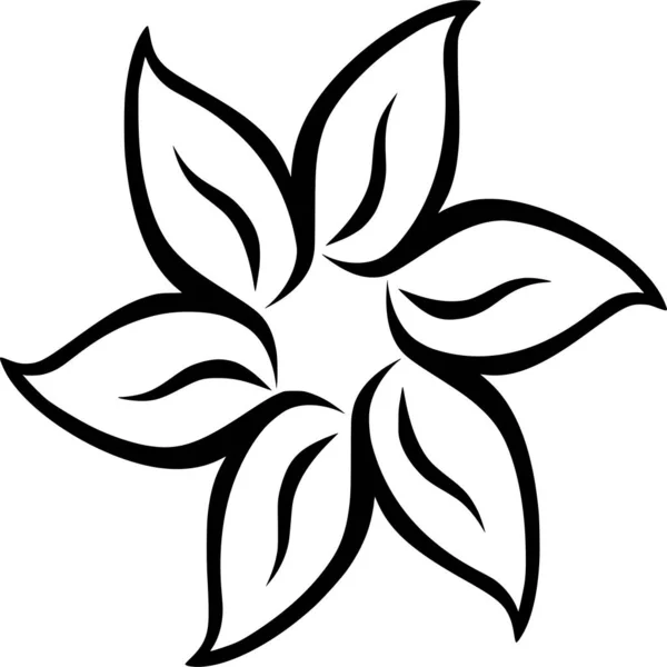 Vector Silhouette Flower White Background — Stock Vector