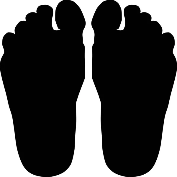 Vector Silhouet Van Foot Print Witte Achtergrond — Stockvector