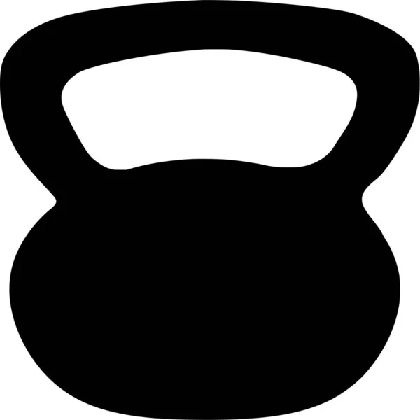 Vector Silhouette Kettlebell White Background — Stock Vector