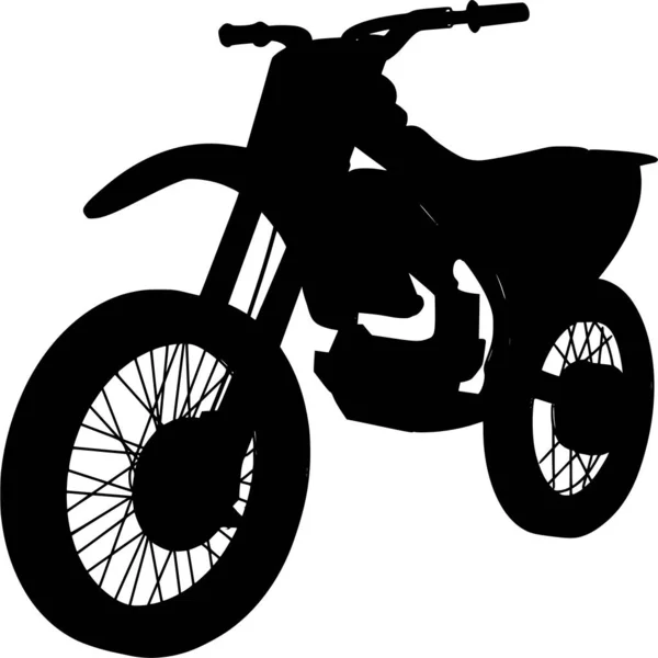 Silueta Vectorial Motocross Sobre Fondo Blanco — Archivo Imágenes Vectoriales