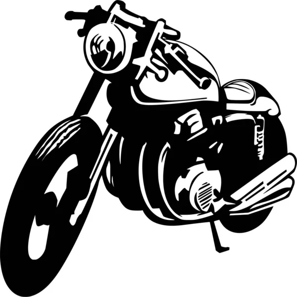 白色背景下摩托车矢量轮廓 — 图库矢量图片