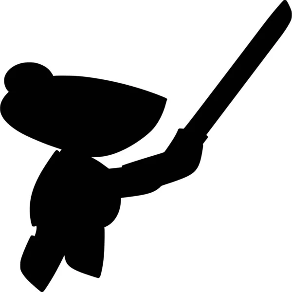 Beyaz Arkaplanda Ninja Nın Vektör Silueti — Stok Vektör