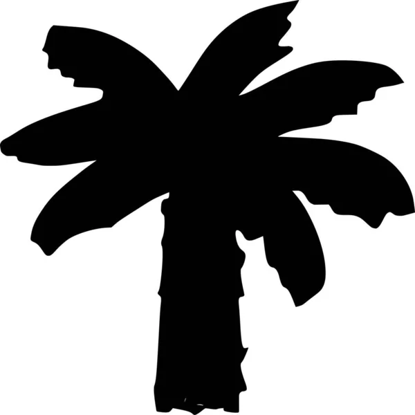 Vector Silhouette Palm Tree White Background — Stock Vector