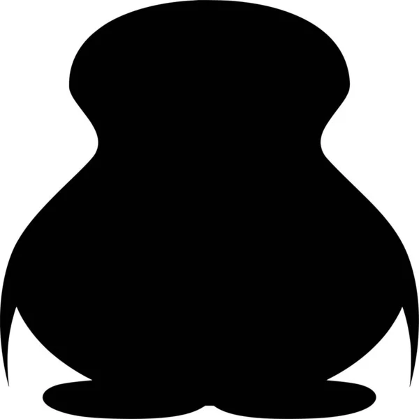 Silhouette Vectorielle Pingouin Sur Fond Blanc — Image vectorielle