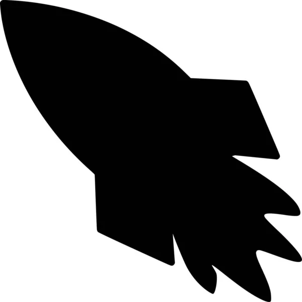Vektor Silhouette Der Rakete Auf Weißem Hintergrund — Stockvektor