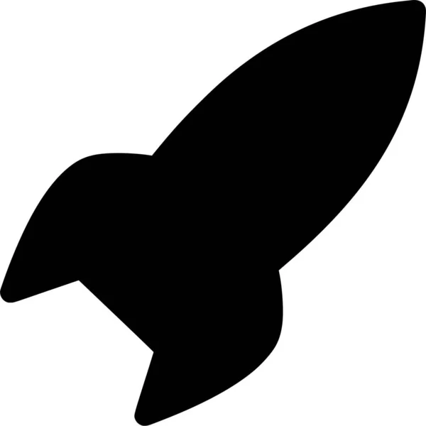 Vektorová Silueta Rakety Bílém Pozadí — Stockový vektor