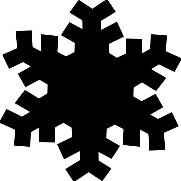 Vectorsilhouet Van Sneeuwvlok Witte Achtergrond — Stockvector