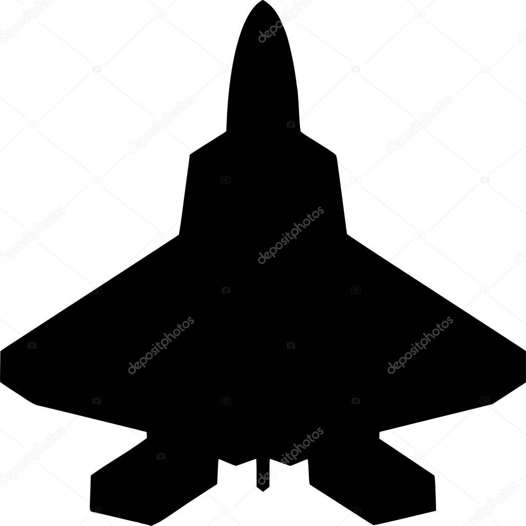 Vector silhouette of Plane on white background