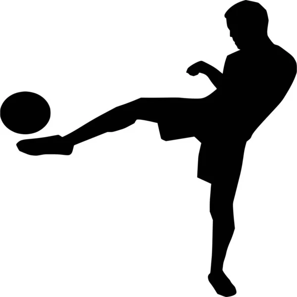 Vektor Silhouette Des Fußballs Auf Weißem Hintergrund — Stockvektor
