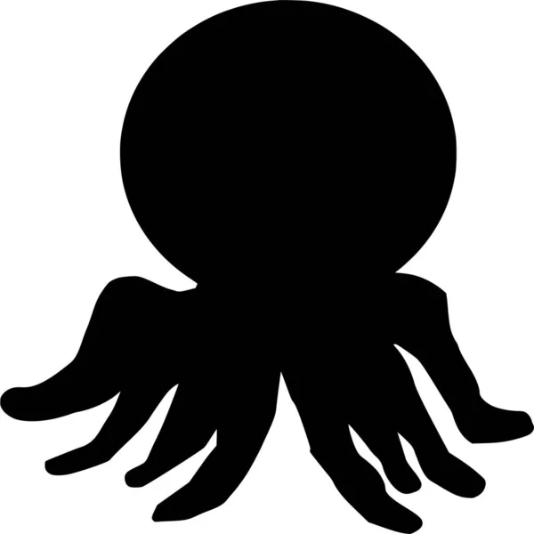 Vectorsilhouet Van Squid Witte Achtergrond — Stockvector