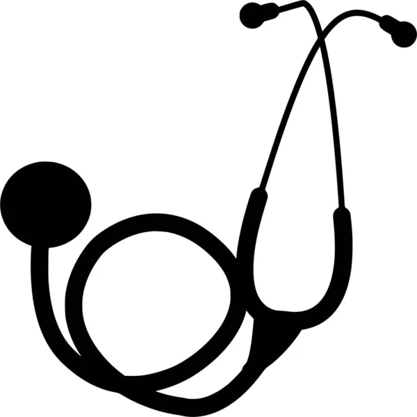 Vector Silhouette Stethoscope White Background — Stock Vector
