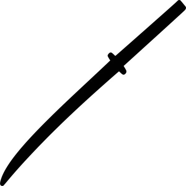 Vector Silhouette Sword White Background — Stock Vector