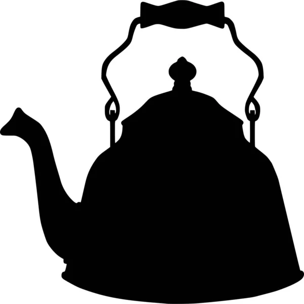 Vektorsilhouette Des Teekessels Auf Weißem Hintergrund — Stockvektor