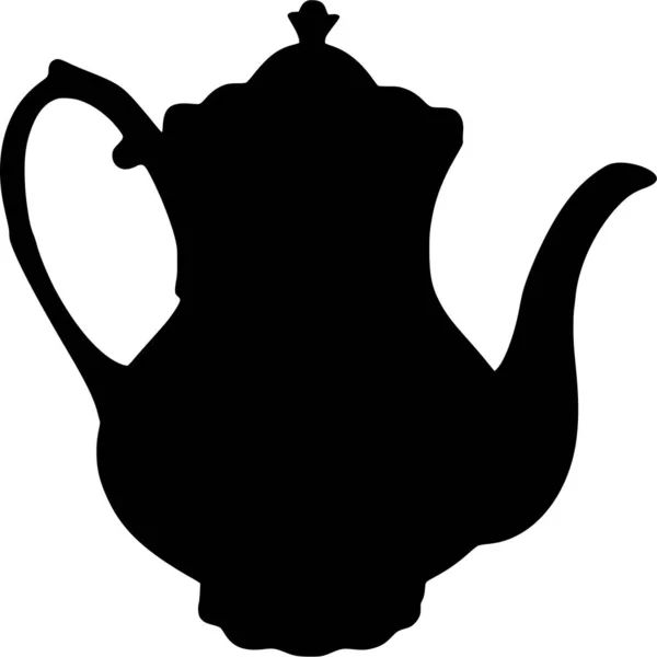 Vektorsilhouette Des Teekessels Auf Weißem Hintergrund — Stockvektor