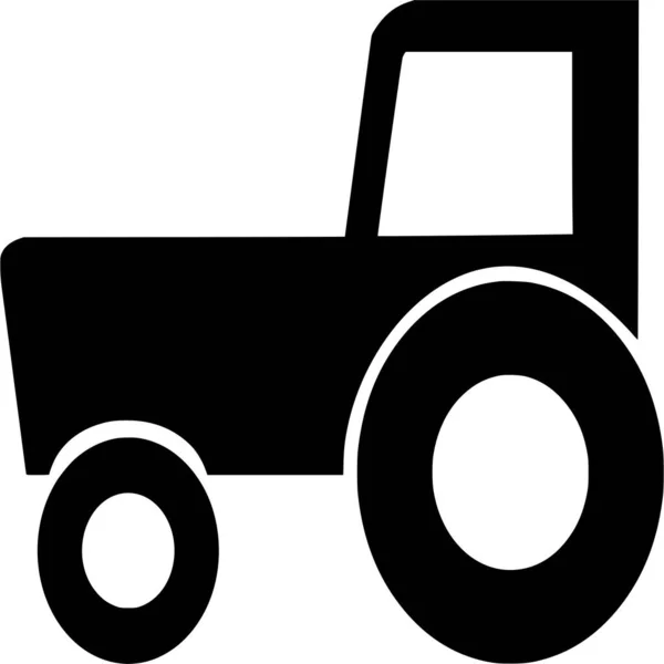 Vector Silhouette Tractor White Background — Stock Vector