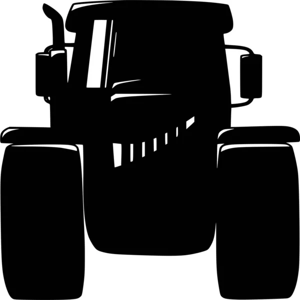 Vector Silhouette Tractor White Background — Stock Vector