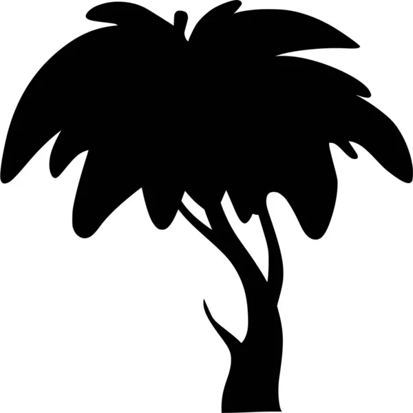 Silueta Vectorial Árbol Sobre Fondo Blanco — Vector de stock