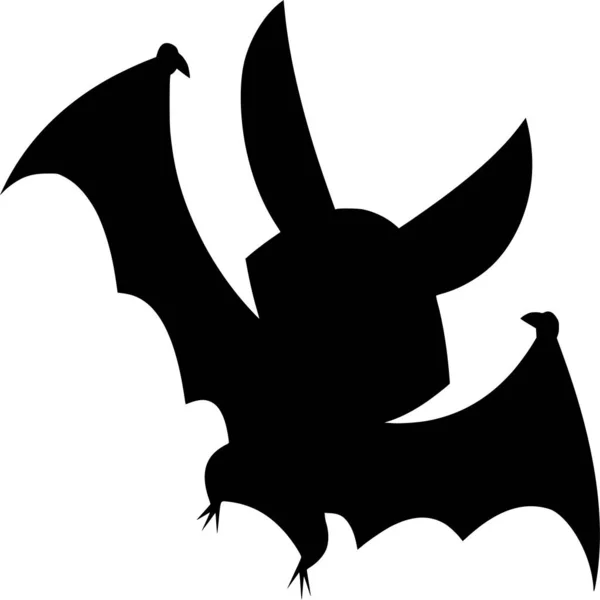 Vectorsilhouet Van Bat Witte Achtergrond — Stockvector