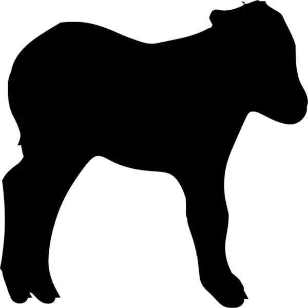 Vector Silhouette Cow White Background — Stock Vector