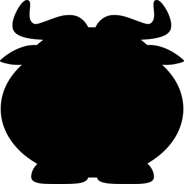 Vector Silhouette Cow White Background — Stock Vector