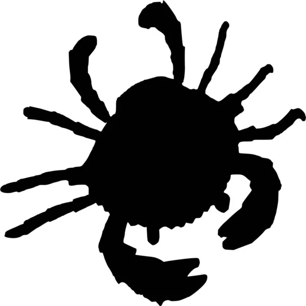 Vectorsilhouet Van Krab Witte Achtergrond — Stockvector