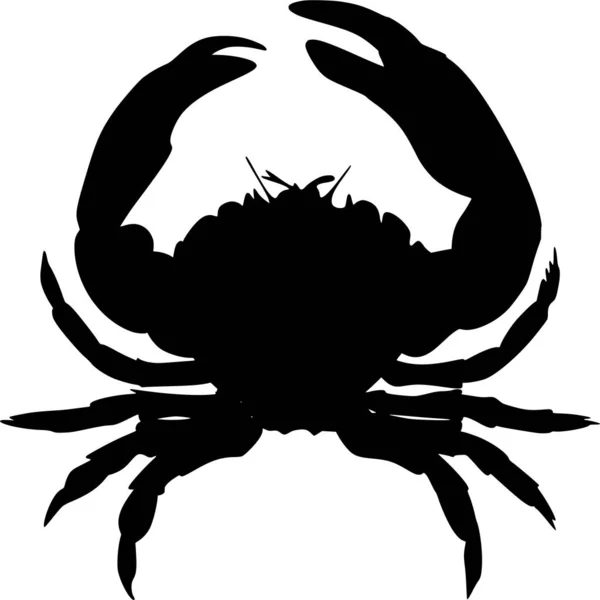 Vector Silhouette Crab White Background — Stock Vector