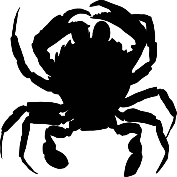 Vectorsilhouet Van Krab Witte Achtergrond — Stockvector