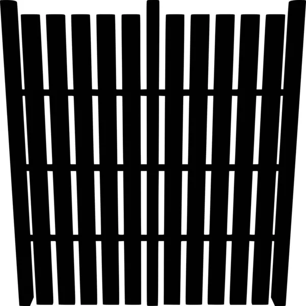 Vector Silhouet Van Fence Witte Achtergrond — Stockvector