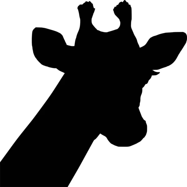 Vectorsilhouet Van Giraffe Witte Achtergrond — Stockvector