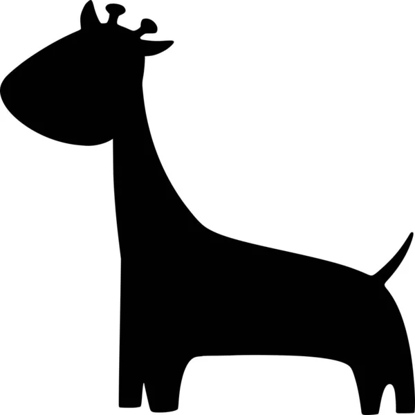 Silhouette Vectorielle Girafe Sur Fond Blanc — Image vectorielle