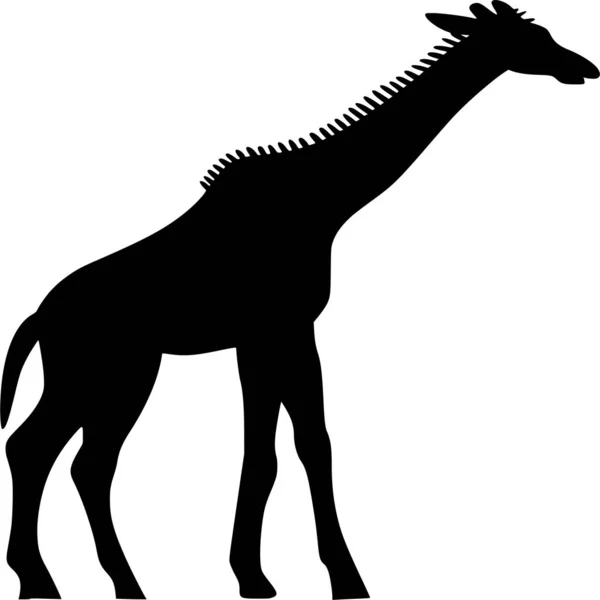 Vectorsilhouet Van Giraffe Witte Achtergrond — Stockvector