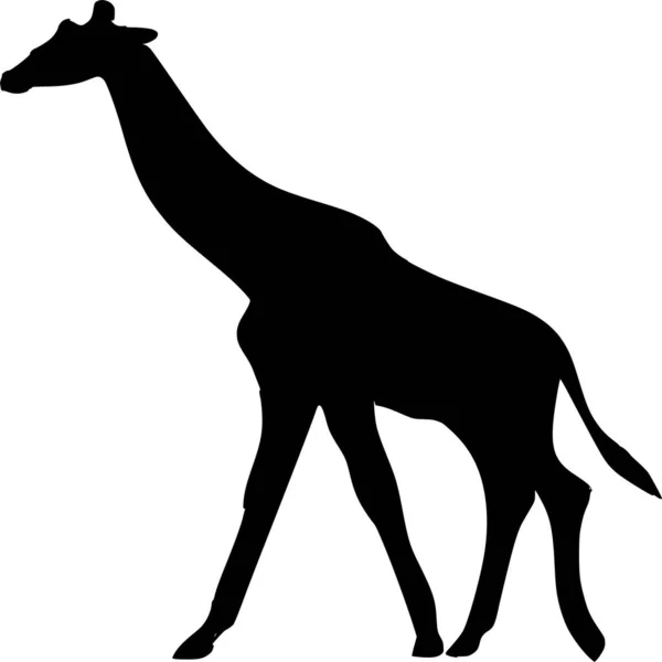 Vectorsilhouet Van Giraffe Witte Achtergrond — Stockvector