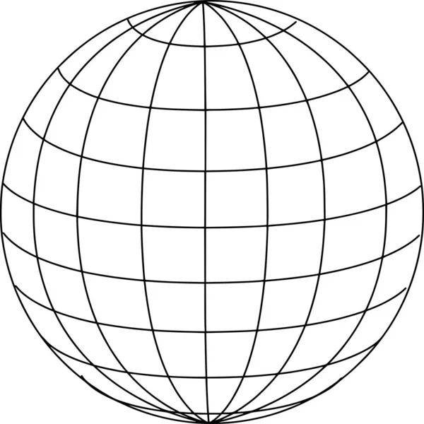 Silueta Vectorial Globe Sobre Fondo Blanco — Vector de stock