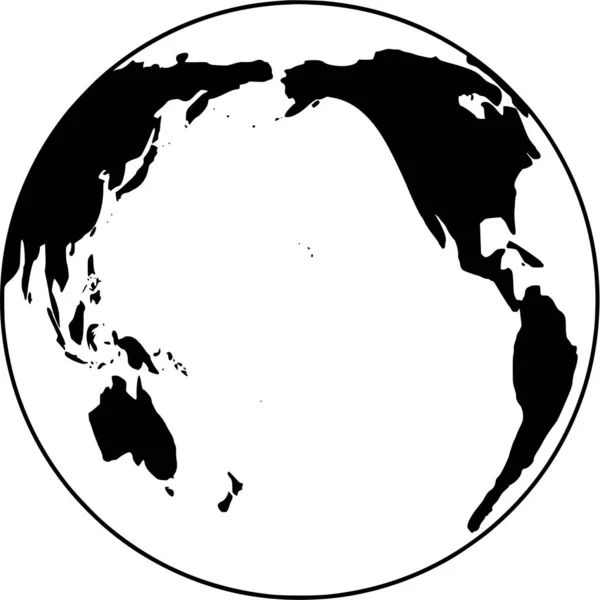 Vektorsilhouette Der Weltkugel Auf Weißem Hintergrund — Stockvektor