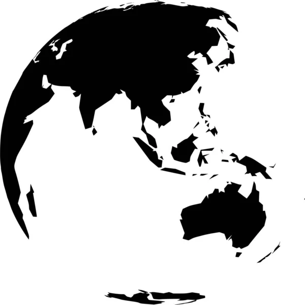Silhouette Vectorielle Globe Sur Fond Blanc — Image vectorielle