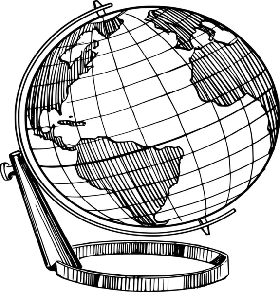 Silueta Vectorial Globe Sobre Fondo Blanco — Vector de stock