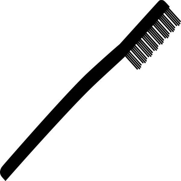 Vektor Silhouette Der Zahnbürste Auf Weißem Hintergrund — Stockvektor