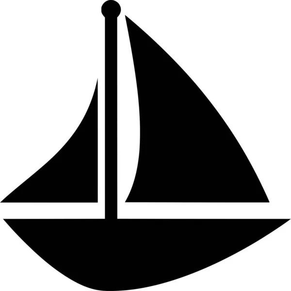Vektorsilhouette Von Sailboat Auf Weißem Hintergrund — Stockvektor