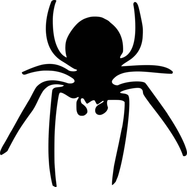Wektorowa Sylwetka Spidera Białym Tle — Wektor stockowy