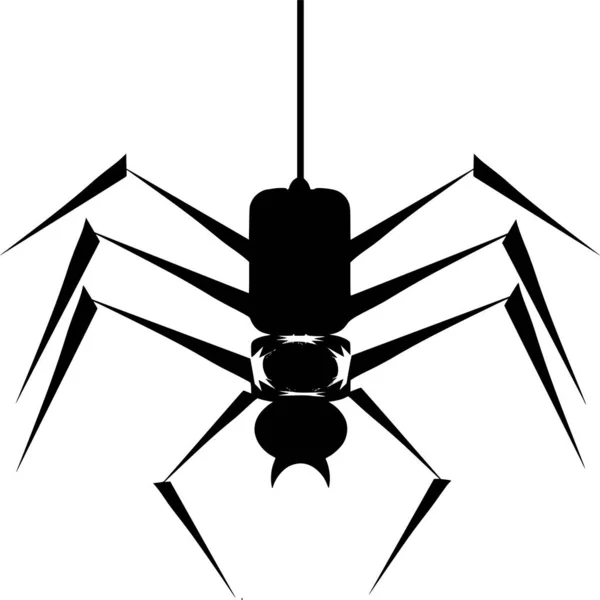 Vectorsilhouet Van Spider Witte Achtergrond — Stockvector