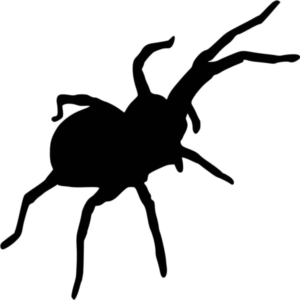Silhouette Vectorielle Spider Sur Fond Blanc — Image vectorielle