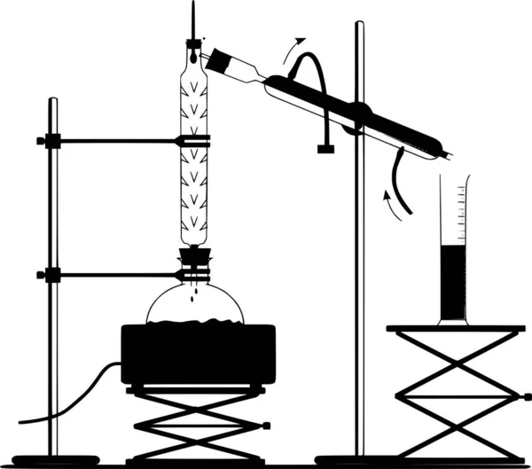 Vektorová Silueta Chemie Bílém Pozadí — Stockový vektor