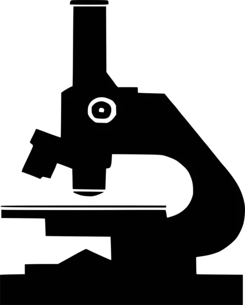 Silueta Vectorial Microscopio Sobre Fondo Blanco — Archivo Imágenes Vectoriales