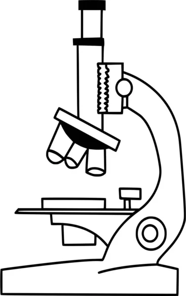 Silueta Vectorial Microscopio Sobre Fondo Blanco — Archivo Imágenes Vectoriales