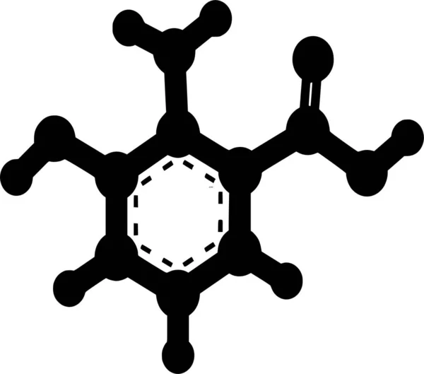 Silueta Vectorial Molécula Sobre Fondo Blanco — Archivo Imágenes Vectoriales