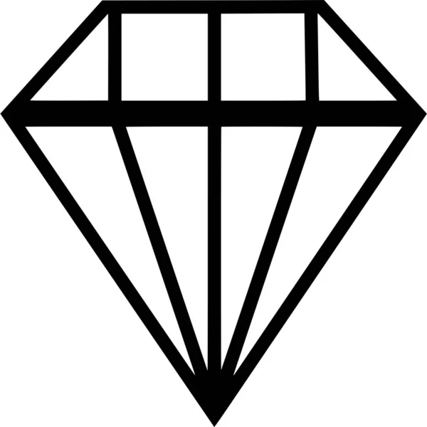 Vektorová Silueta Diamond Bílém Pozadí — Stockový vektor