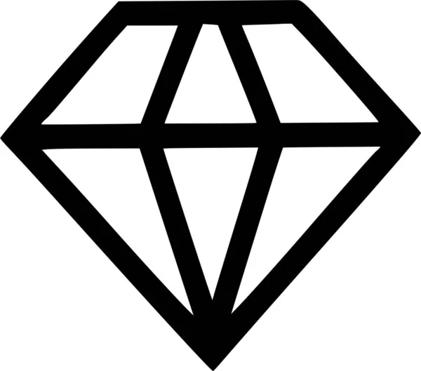 Vektorsilhouette Des Diamanten Auf Weißem Hintergrund — Stockvektor