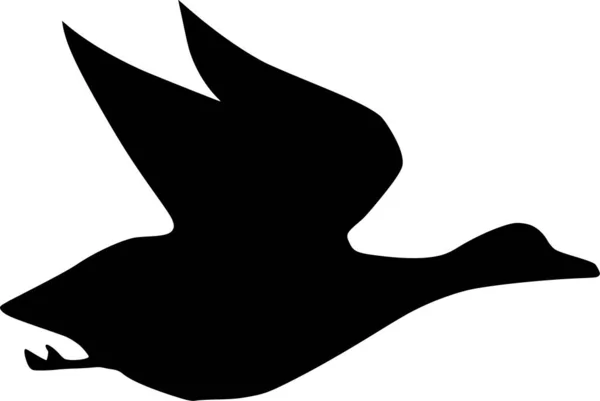 Silhouette Vectorielle Canard Sur Fond Blanc — Image vectorielle