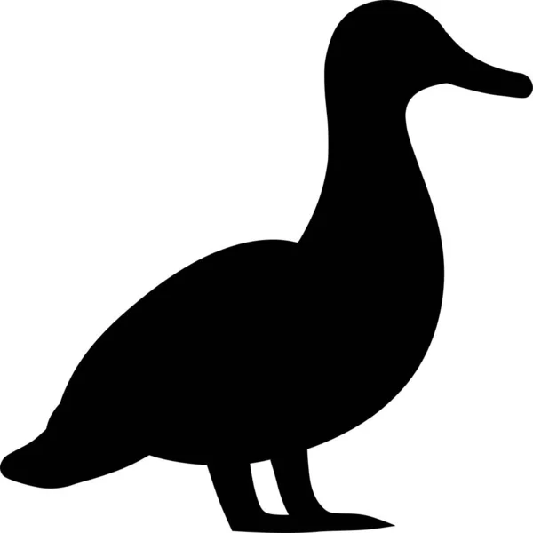 Silhouette Vectorielle Canard Sur Fond Blanc — Image vectorielle