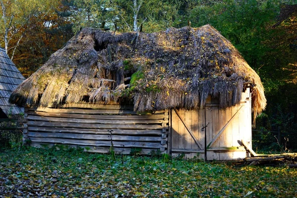 Telhado de palha da casa velha — Fotografia de Stock